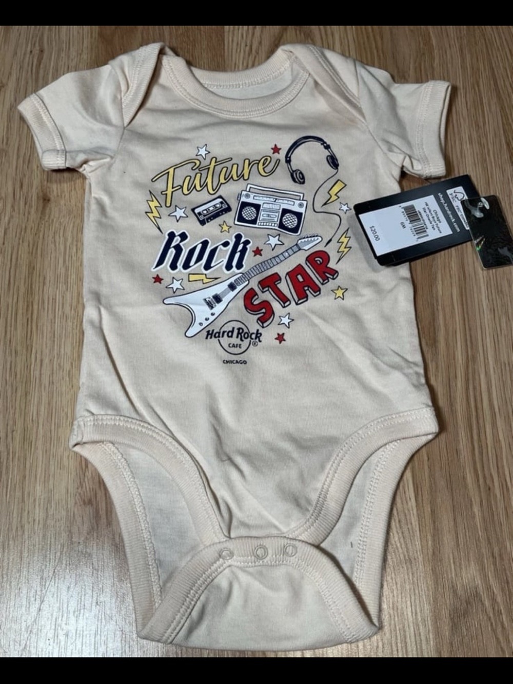 Hard Rock Cafe Chicago Future Rock Star Infant Boys One Piece Size 6M New